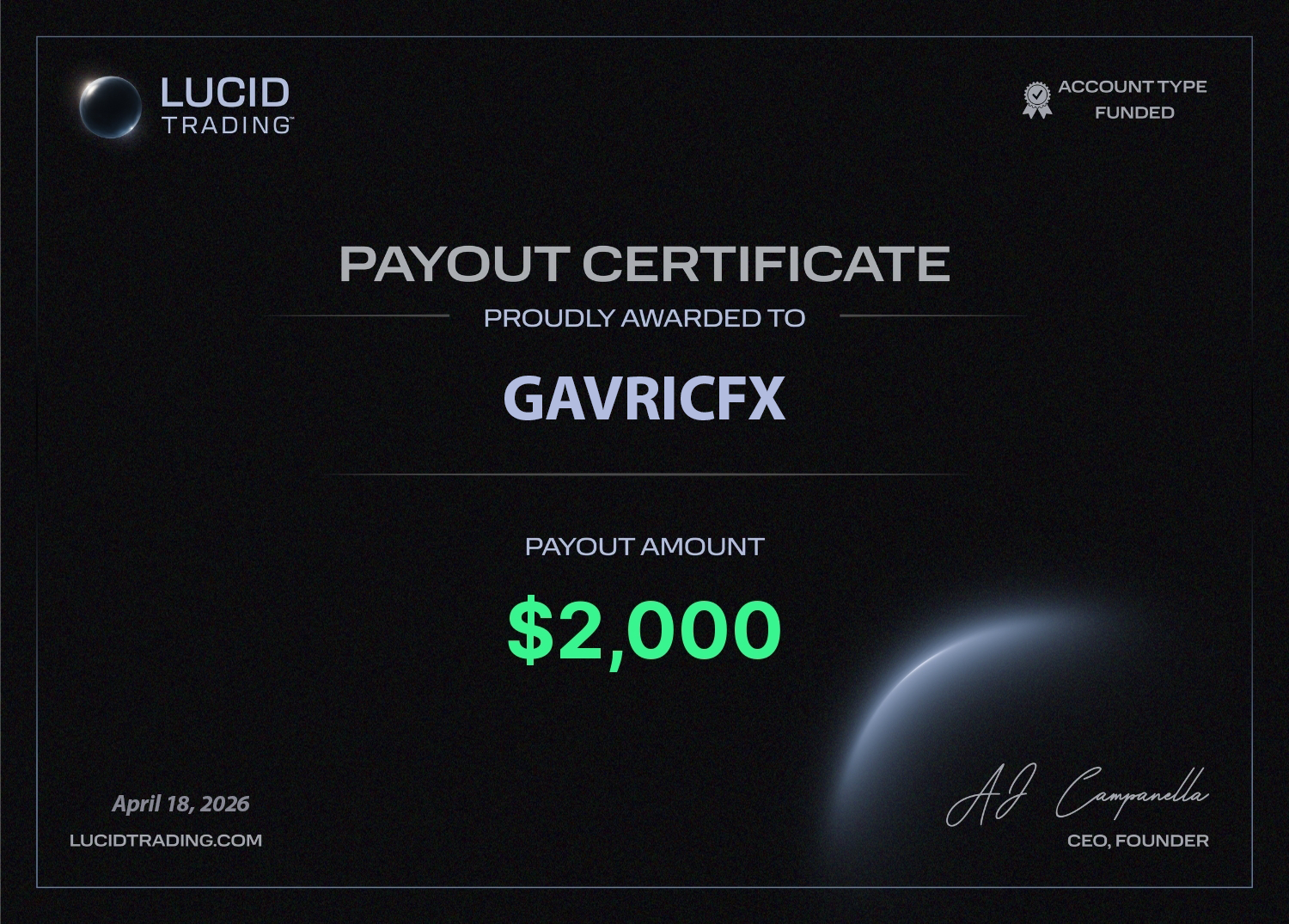 Payout certificate 3